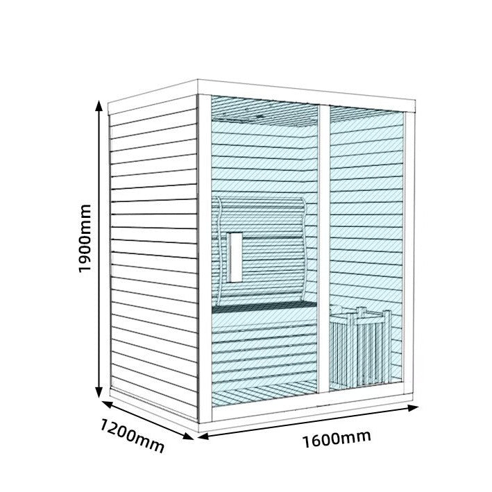 3 Person Single Bench Indoor Sauna