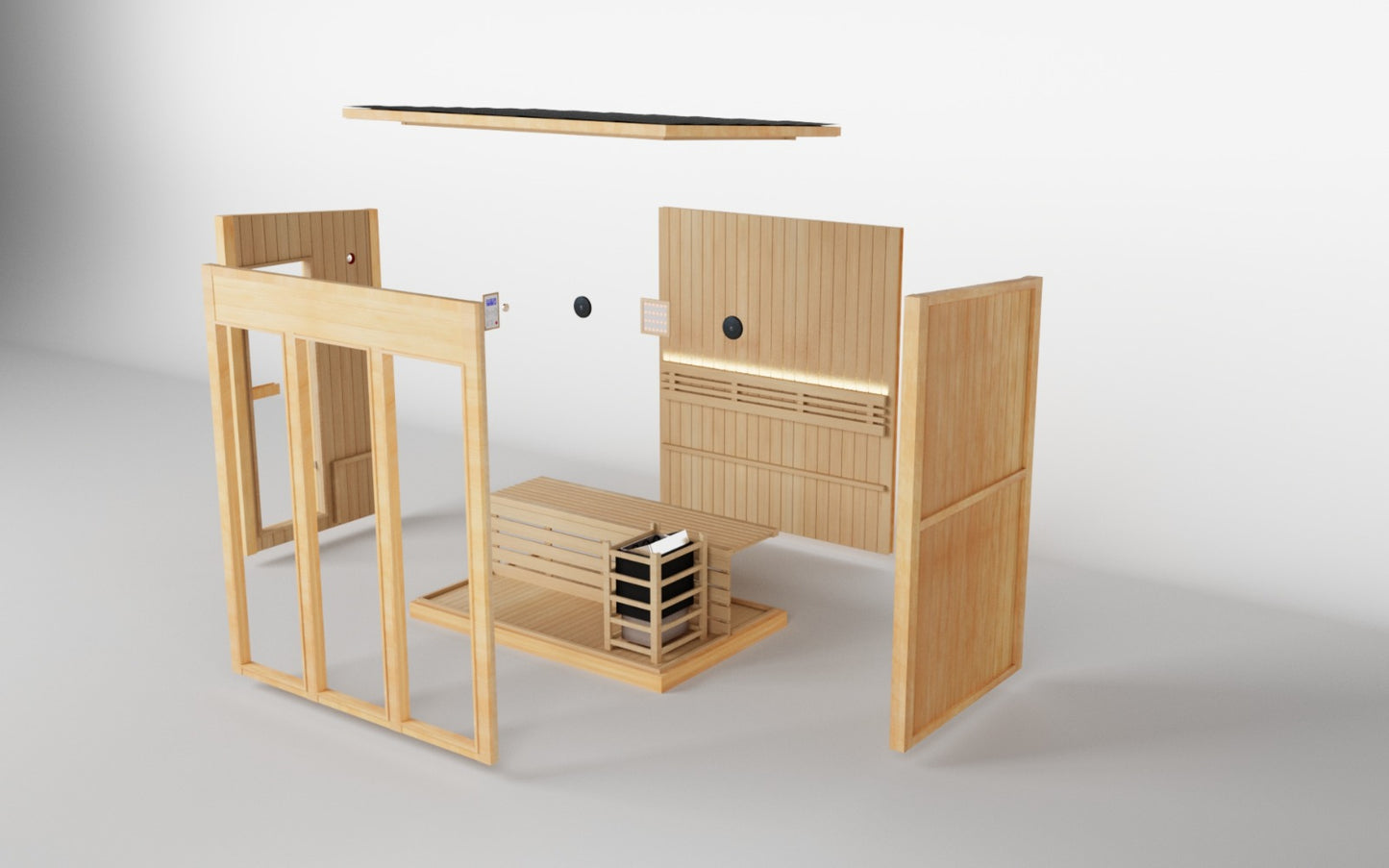 Single Bench Modern Box Outdoor Sauna
