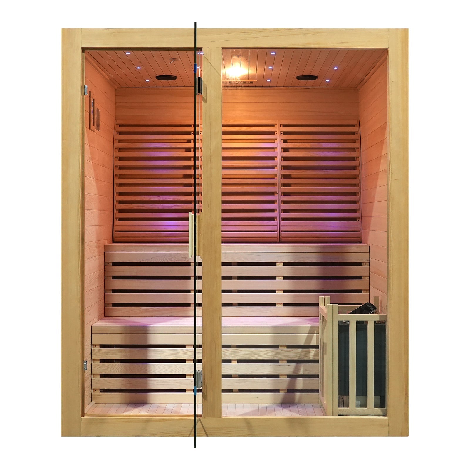 6 Person Dual Bench Indoor Sauna - Steam Saunas