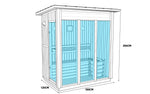 Single Bench Modern Box Outdoor Sauna - Steam Saunas