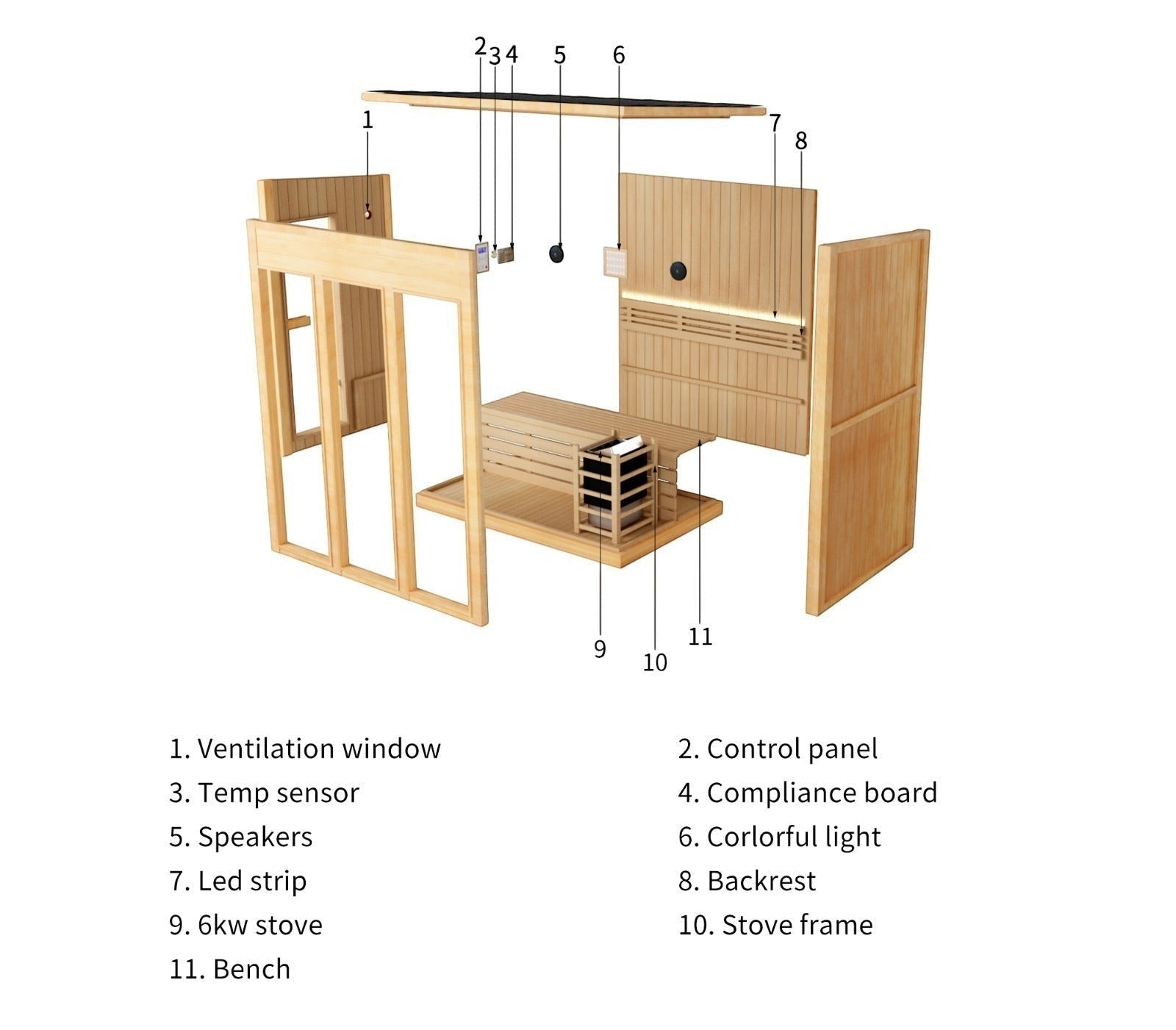 Single Bench Modern Box Outdoor Sauna - Steam Saunas