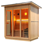 Single Bench Modern Box Outdoor Sauna - Steam Saunas